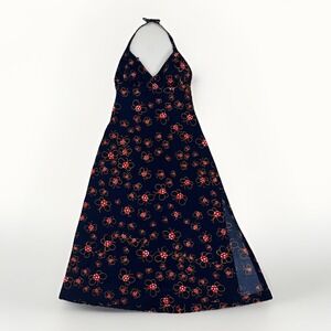 Vintage 60s Elisabeth Stewart Halter Midi Dress Ladybug Butterfly Sz S Retro